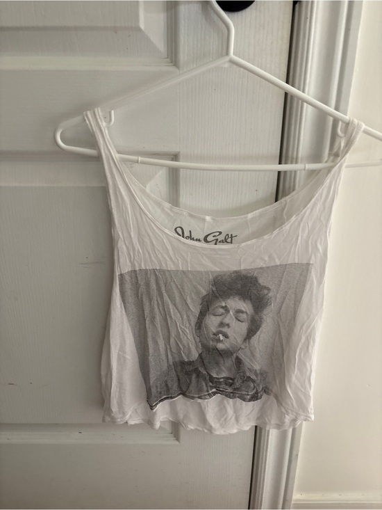 Brandy Melville Tops - Brandy Melville White Graphic Photo Crop Tank